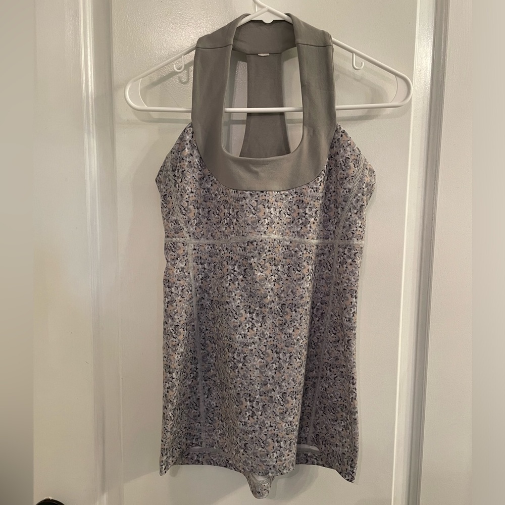 Lululemon Scoop Neck Tank Luon Petite Fleur Silver Spoon Ambient Grey
